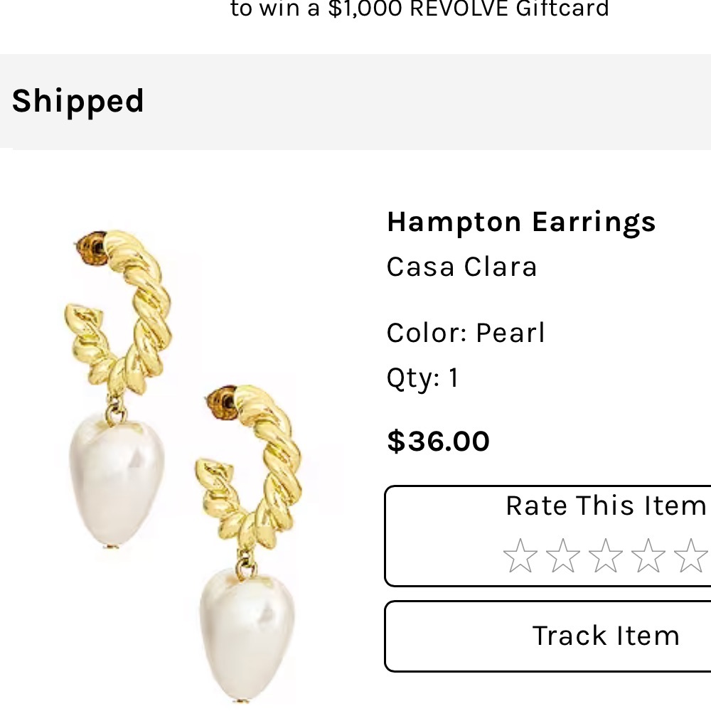 Revolve - Casa Clara Hampton Earrings in Gold Pearl